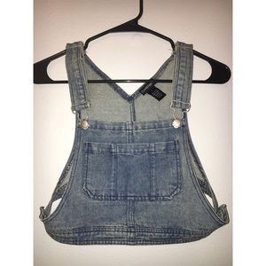 NWOT Dollskill Inspired Denim Overall Crop Top S